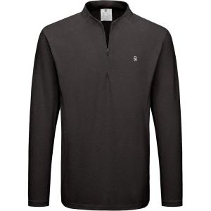 imageLittle Donkey Andy Mens Lightweight Quarter Zip PulloverUPF 50 Long Sleeve Athletic Shirts for Outdoor Running GolfSeal Brown