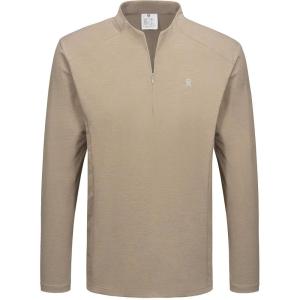 imageLittle Donkey Andy Mens Lightweight Quarter Zip PulloverUPF 50 Long Sleeve Athletic Shirts for Outdoor Running GolfVintage Khaki