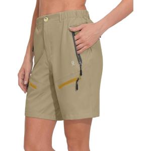 imageLittle Donkey Andy Womens 9 Inch Inseam Quick Dry Stretch Lightweight Cargo Shorts for Hiking Travel GolfKhaki