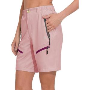 imageLittle Donkey Andy Womens 9 Inch Inseam Quick Dry Stretch Lightweight Cargo Shorts for Hiking Travel GolfPink