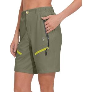 imageLittle Donkey Andy Womens 9 Inch Inseam Quick Dry Stretch Lightweight Cargo Shorts for Hiking Travel GolfSage