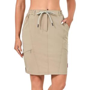 imageLittle Donkey Andy Womens Athletic Golf Tennis Skort Buildin Shorts Sports Skirt with PocketsKhaki