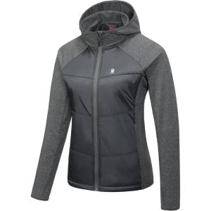 imageLittle Donkey Andy Womens Insulated Softshell Jackets Outdoor Athletic Jacket for Women with Hoodie Water RepellentIron Grey