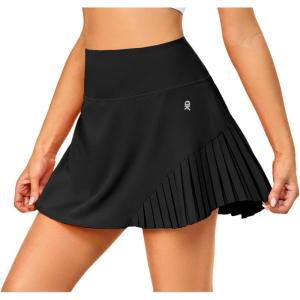 imageLittle Donkey Andy Womens Pleated Tennis Skirts Athletic Golf Skorts High Waisted Casual Workout Sports Running SkirtsAblack