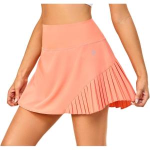 imageLittle Donkey Andy Womens Pleated Tennis Skirts Athletic Golf Skorts High Waisted Casual Workout Sports Running SkirtsAcopper Tan