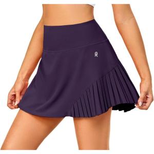 imageLittle Donkey Andy Womens Pleated Tennis Skirts Athletic Golf Skorts High Waisted Casual Workout Sports Running SkirtsAdark Purple