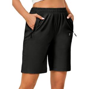 imageLittle Donkey Andy Womens Stretch Hiking Shorts Quick Dry Lightweight Athletic Shorts for Running GolfBlack