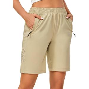 imageLittle Donkey Andy Womens Stretch Hiking Shorts Quick Dry Lightweight Athletic Shorts for Running GolfKhaki