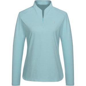 imageLittle Donkey Andy Womens UPF50 Shirts 14 Zip Long Sleeve Pullover Quick Dry Lightweight Golf Hiking Tops Rash GuardBlue