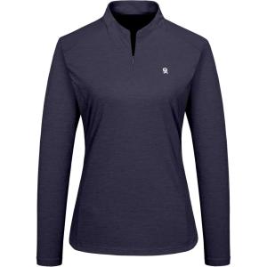 imageLittle Donkey Andy Womens UPF50 Shirts 14 Zip Long Sleeve Pullover Quick Dry Lightweight Golf Hiking Tops Rash GuardPurple