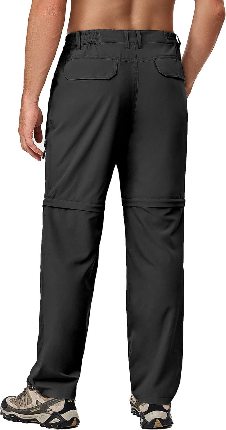 imageLittle Donkey Andy Mens Stretch Convertible Pants ZipOff Lightweight QuickDry Hiking Fishing Travel PantsBlack