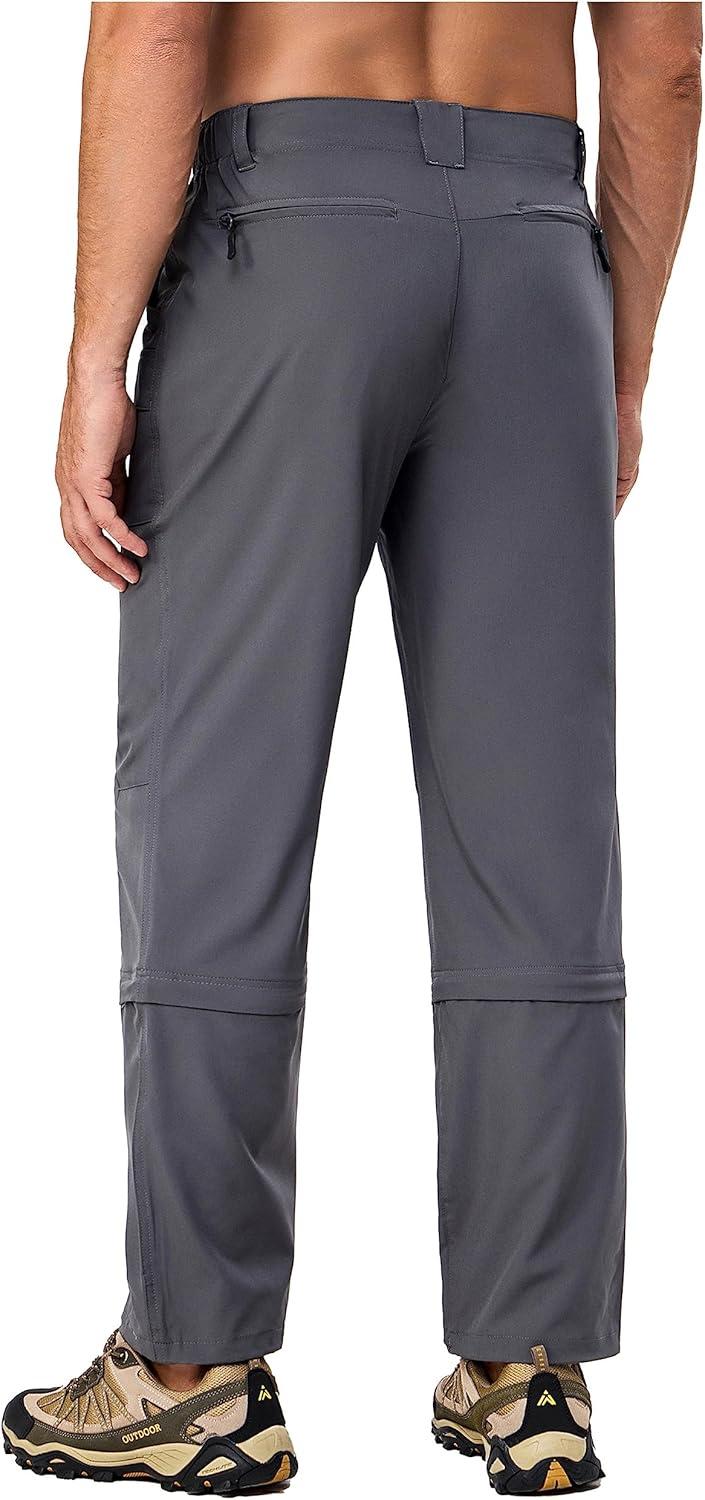 imageLittle Donkey Andy Mens Stretch Convertible Pants ZipOff Lightweight QuickDry Hiking Fishing Travel PantsCapris Grey