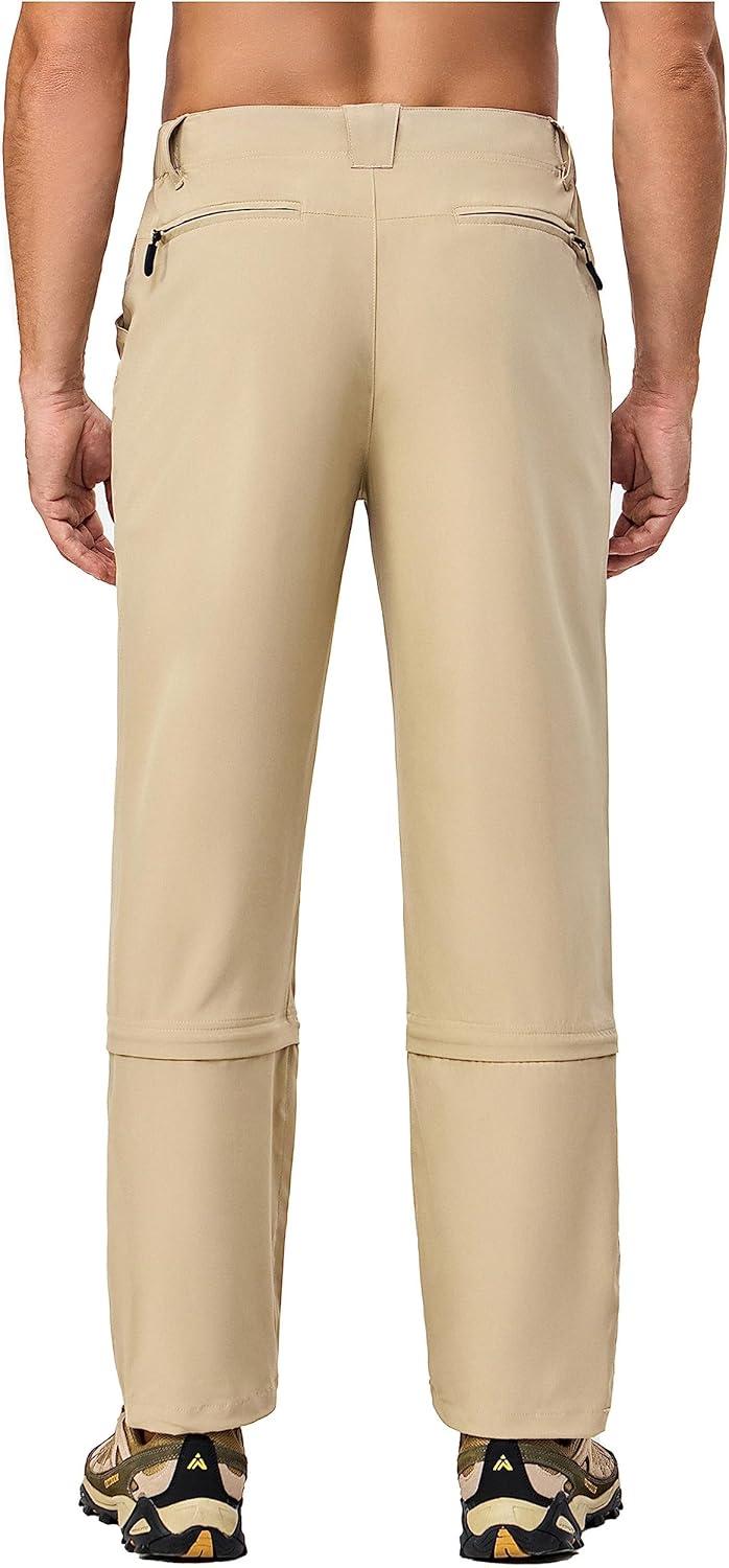 imageLittle Donkey Andy Mens Stretch Convertible Pants ZipOff Lightweight QuickDry Hiking Fishing Travel PantsCapris Khaki