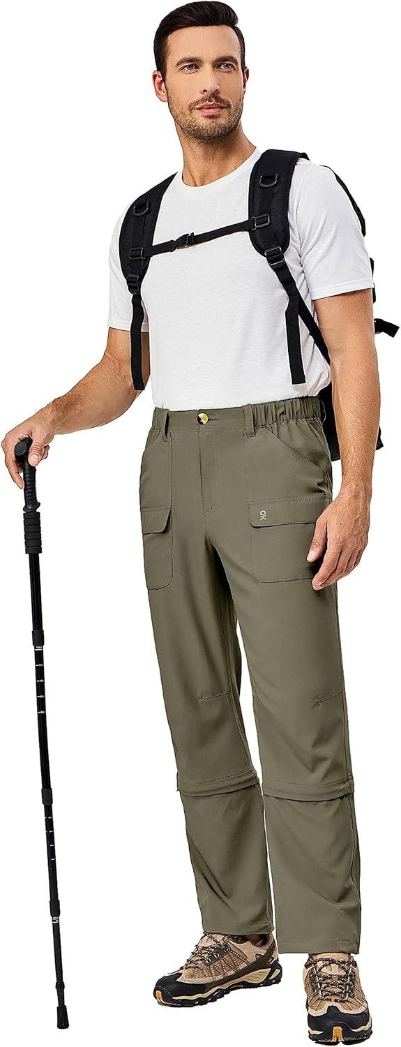 imageLittle Donkey Andy Mens Stretch Convertible Pants ZipOff Lightweight QuickDry Hiking Fishing Travel PantsCapris Laurel Oak