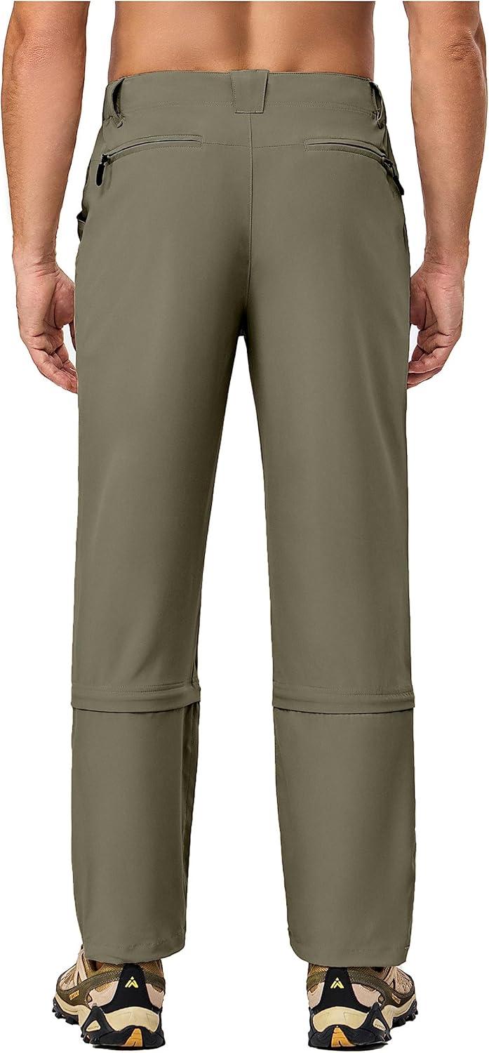 imageLittle Donkey Andy Mens Stretch Convertible Pants ZipOff Lightweight QuickDry Hiking Fishing Travel PantsCapris Laurel Oak