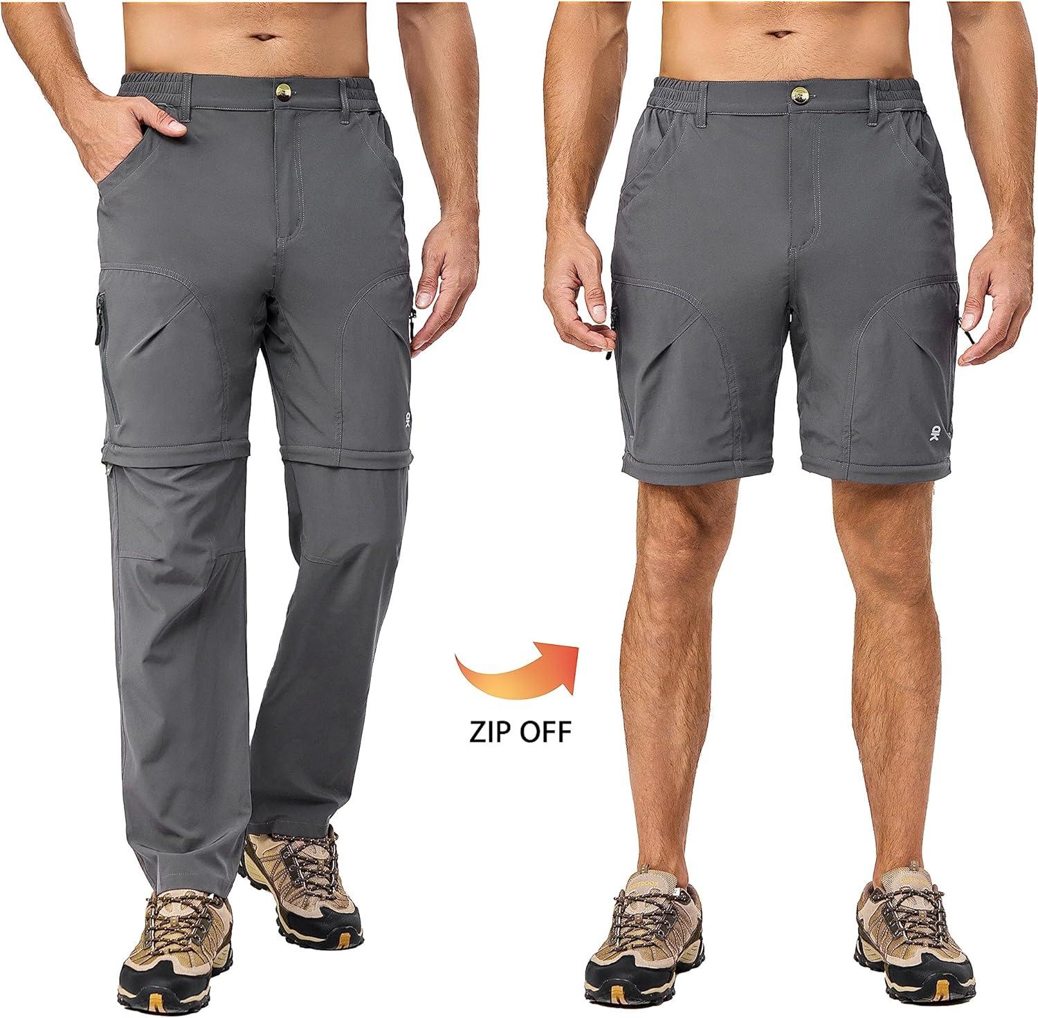imageLittle Donkey Andy Mens Stretch Convertible Pants ZipOff Lightweight QuickDry Hiking Fishing Travel PantsGrey