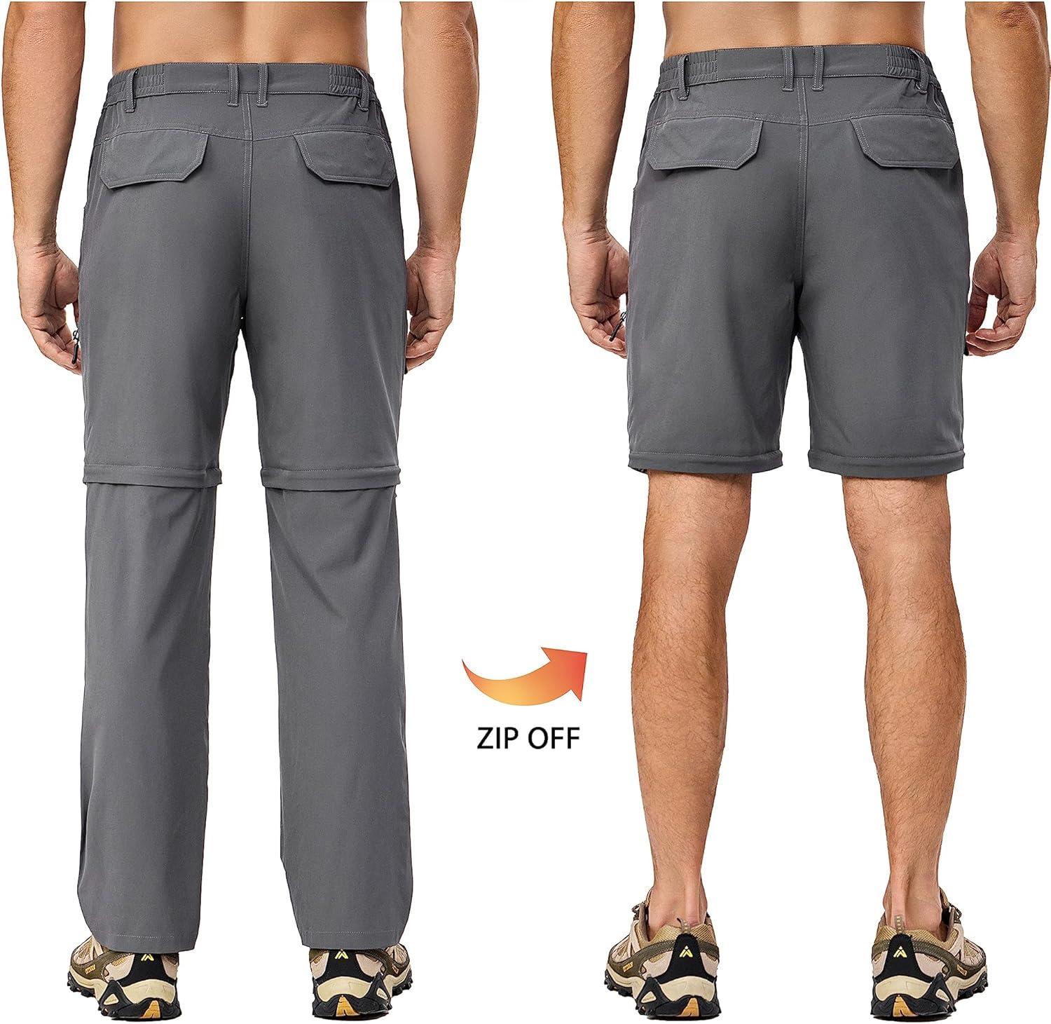 imageLittle Donkey Andy Mens Stretch Convertible Pants ZipOff Lightweight QuickDry Hiking Fishing Travel PantsGrey