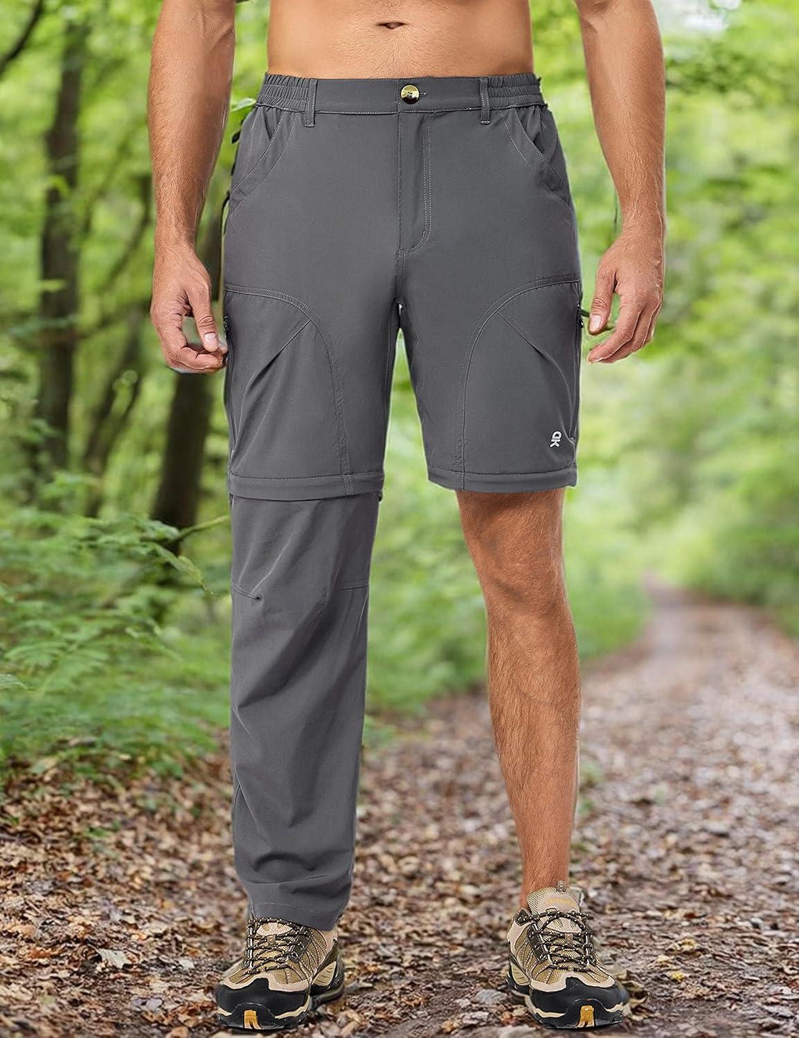 imageLittle Donkey Andy Mens Stretch Convertible Pants ZipOff Lightweight QuickDry Hiking Fishing Travel PantsGrey