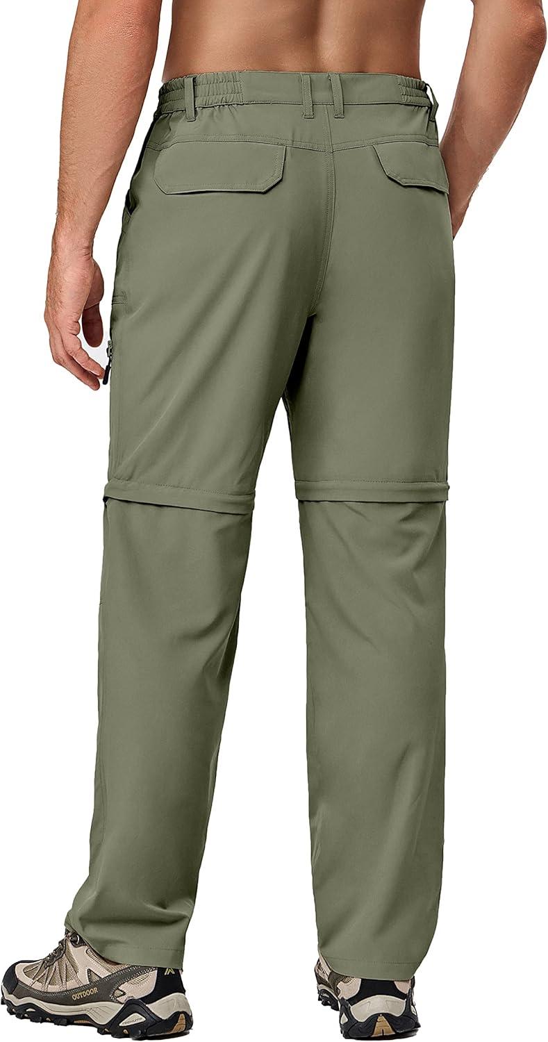 imageLittle Donkey Andy Mens Stretch Convertible Pants ZipOff Lightweight QuickDry Hiking Fishing Travel PantsLaurel Oak