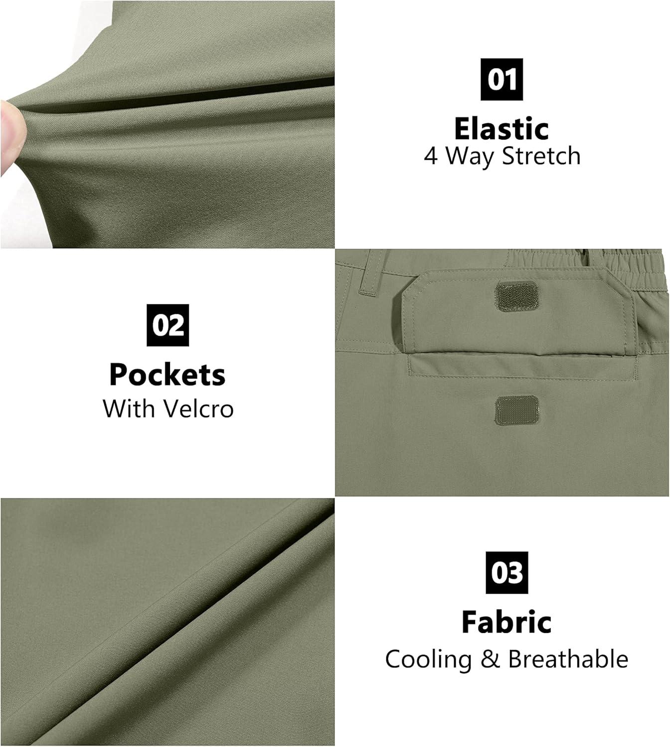 imageLittle Donkey Andy Mens Stretch Convertible Pants ZipOff Lightweight QuickDry Hiking Fishing Travel PantsLaurel Oak