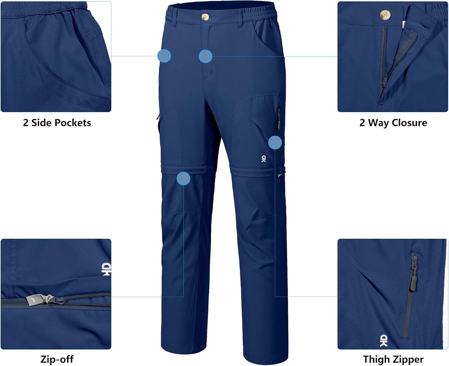 imageLittle Donkey Andy Mens Stretch Convertible Pants ZipOff Lightweight QuickDry Hiking Fishing Travel PantsNavy Blue
