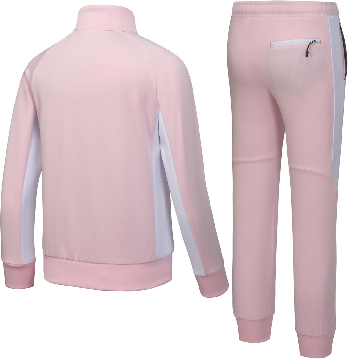 imageLittle Donkey Andy Quick Dry Sweatsuits for Girls Durable Stretch Girls Tracksuit for Outdoor Travel JoggingPink