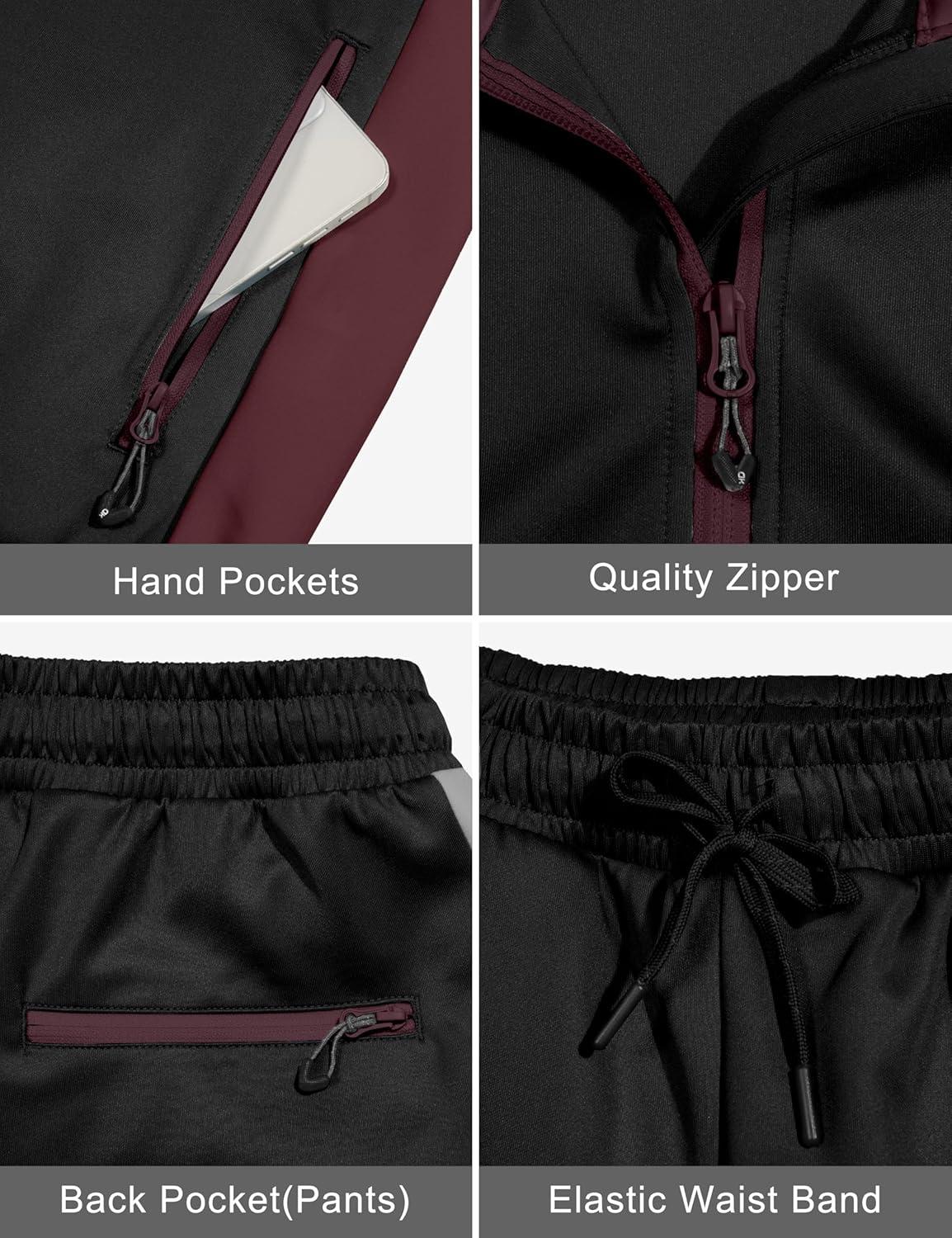 imageLittle Donkey Andy Quick Dry Track Suits for Women Set Stretch Breathable Womens Sweatsuit Outfits Durable Lounge SetRaglanblack