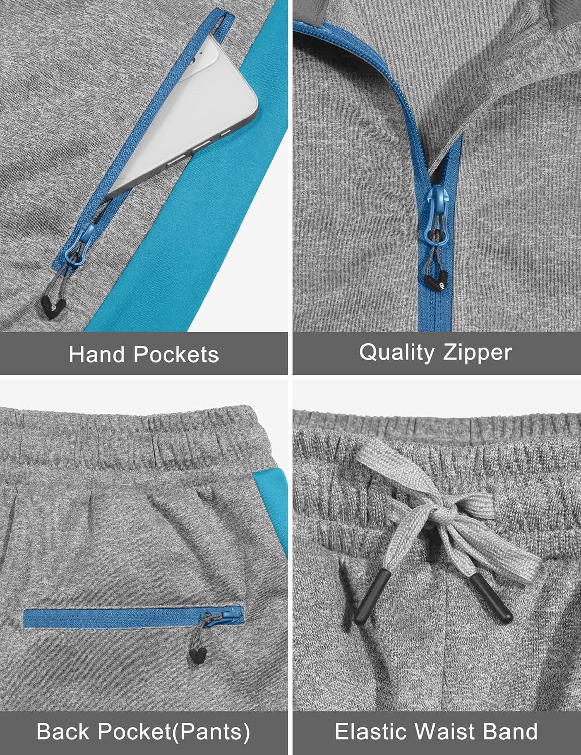 imageLittle Donkey Andy Quick Dry Track Suits for Women Set Stretch Breathable Womens Sweatsuit Outfits Durable Lounge SetRaglanlight Grey  Blue