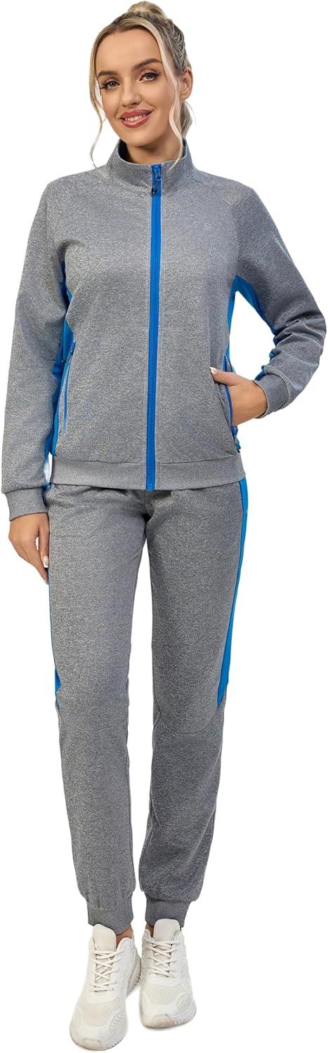 imageLittle Donkey Andy Quick Dry Track Suits for Women Set Stretch Breathable Womens Sweatsuit Outfits Durable Lounge SetRaglanlight Grey