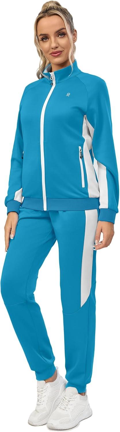 imageLittle Donkey Andy Quick Dry Track Suits for Women Set Stretch Breathable Womens Sweatsuit Outfits Durable Lounge SetRaglansky Blue