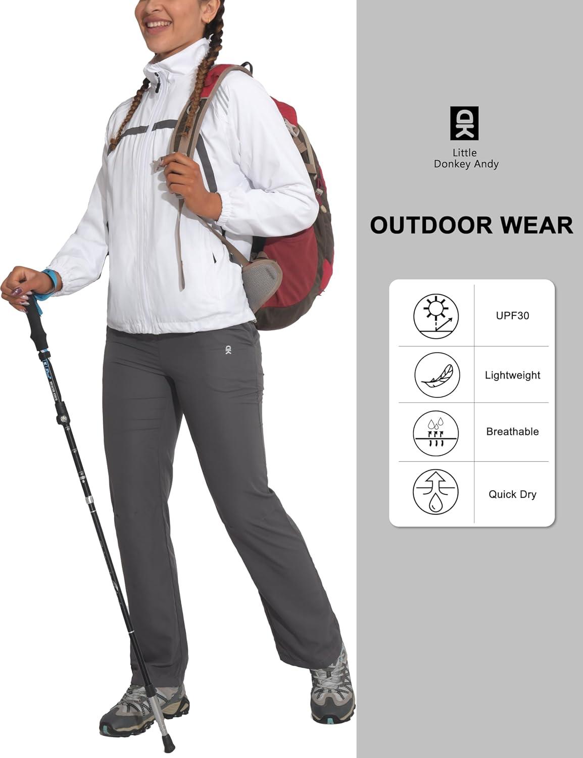 imageLittle Donkey Andy Women Lightweight Running Jacket 2 Pieces Set Full Zip Track Sports Suits for Cycling UV ProtectionWhite