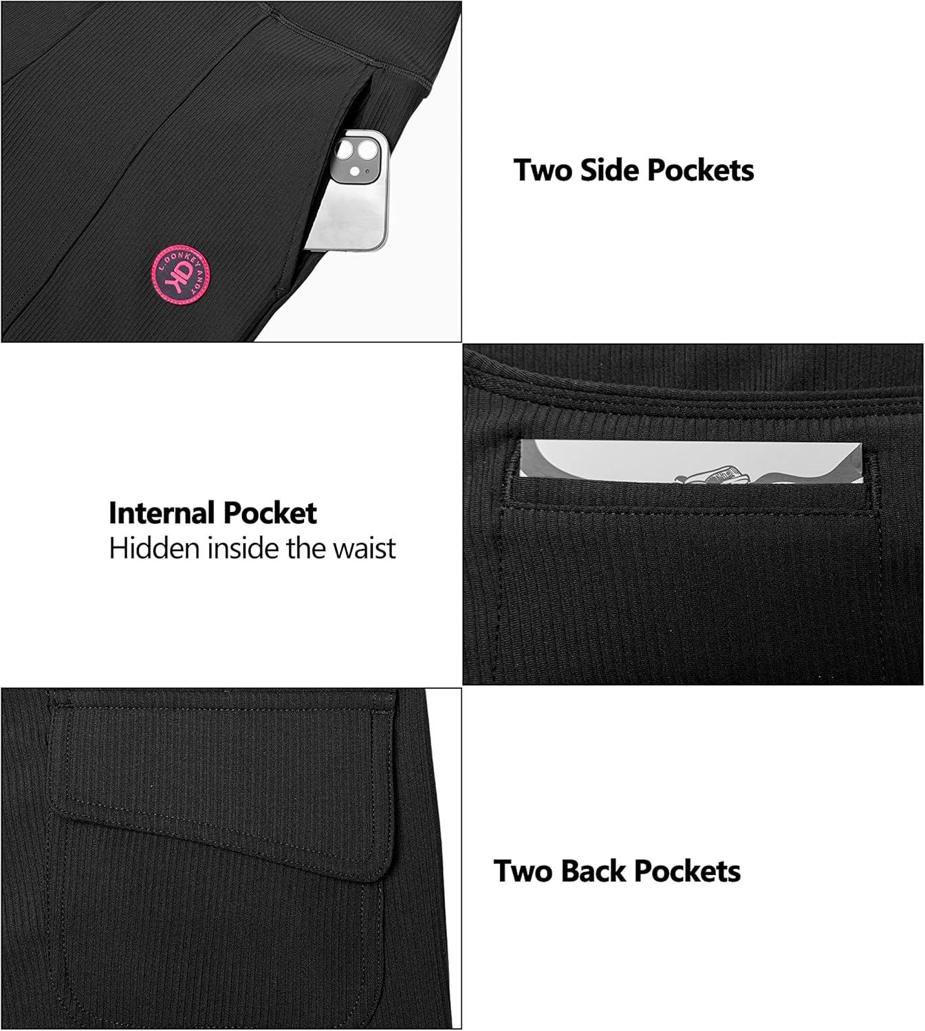 imageLittle Donkey Andy Womens High Waisted Ankle Pants Athletic Joggers for Yoga Workout RunningBlack