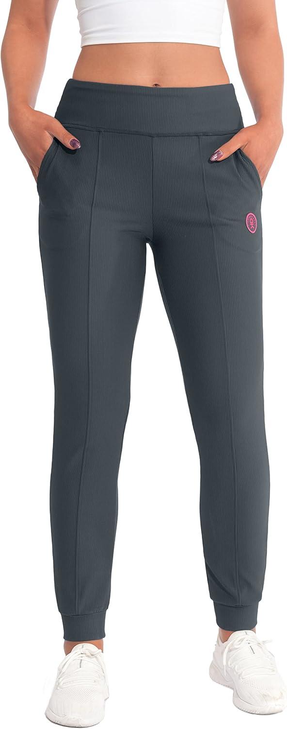 imageLittle Donkey Andy Womens High Waisted Ankle Pants Athletic Joggers for Yoga Workout RunningGray