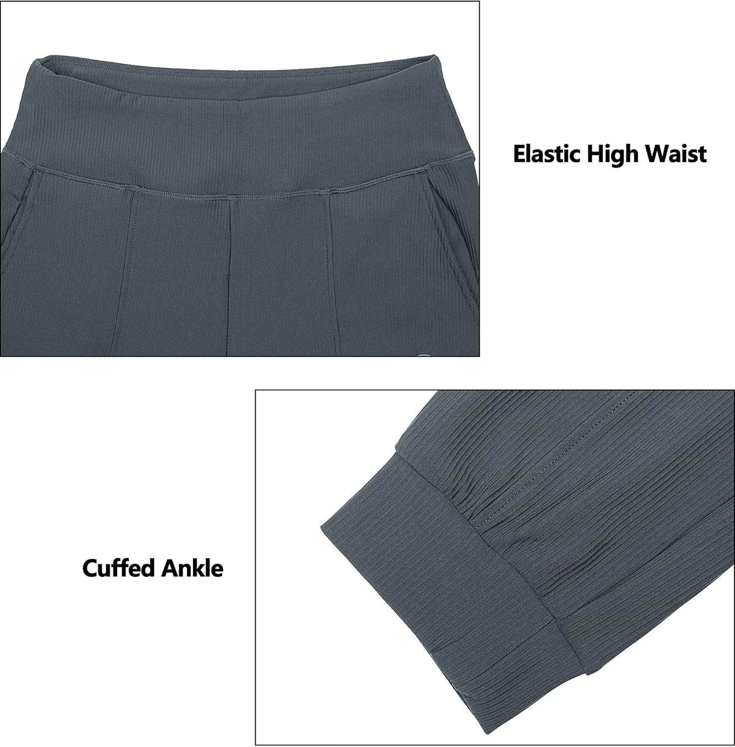 imageLittle Donkey Andy Womens High Waisted Ankle Pants Athletic Joggers for Yoga Workout RunningGray