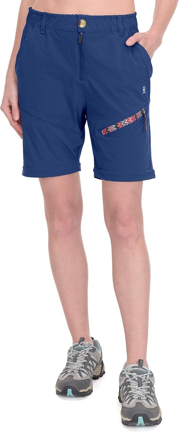 imageLittle Donkey Andy Womens Hiking Zip Off Capri Pants Lightweight Quick Dry UPF 50 Convertible Shorts with 4 PocketsCapris Dark Blue