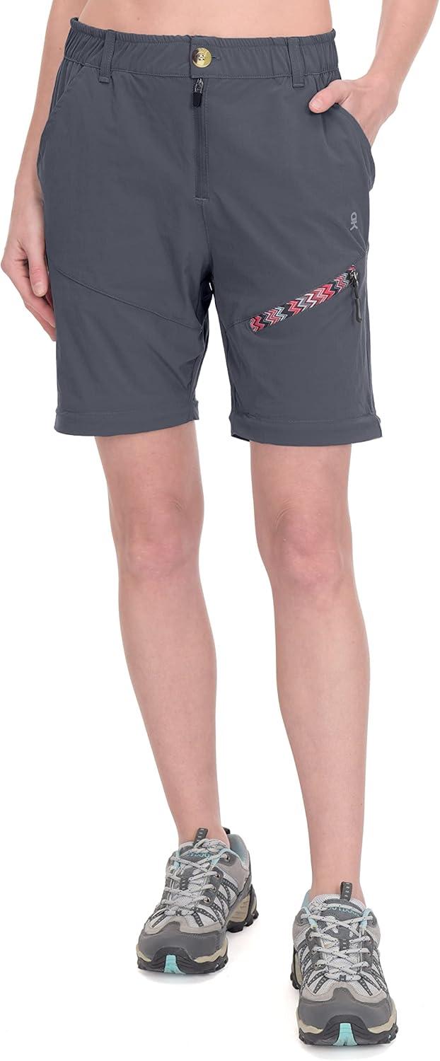 imageLittle Donkey Andy Womens Hiking Zip Off Capri Pants Lightweight Quick Dry UPF 50 Convertible Shorts with 4 PocketsCapris Dark Grey