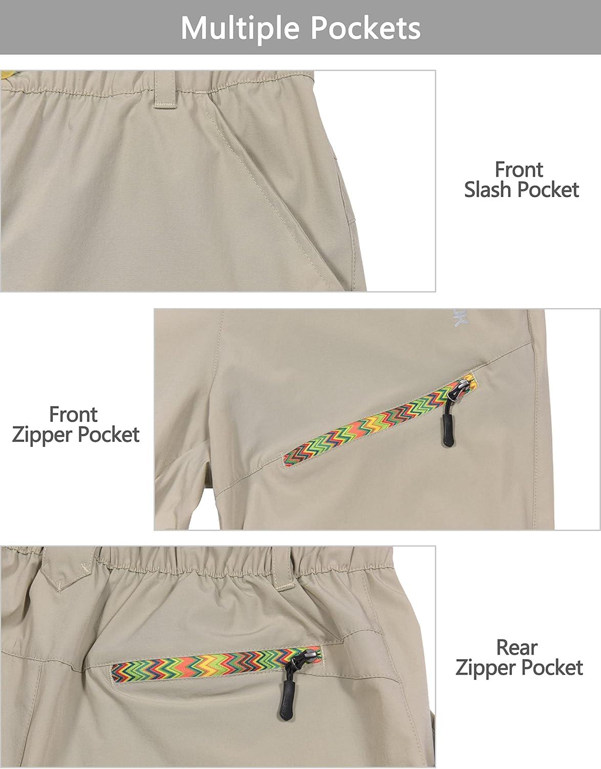 imageLittle Donkey Andy Womens Hiking Zip Off Capri Pants Lightweight Quick Dry UPF 50 Convertible Shorts with 4 PocketsCapris Khaki