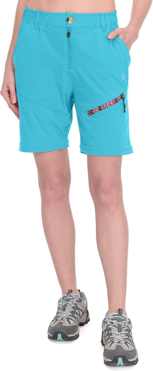 imageLittle Donkey Andy Womens Hiking Zip Off Capri Pants Lightweight Quick Dry UPF 50 Convertible Shorts with 4 PocketsCapris Light Blue