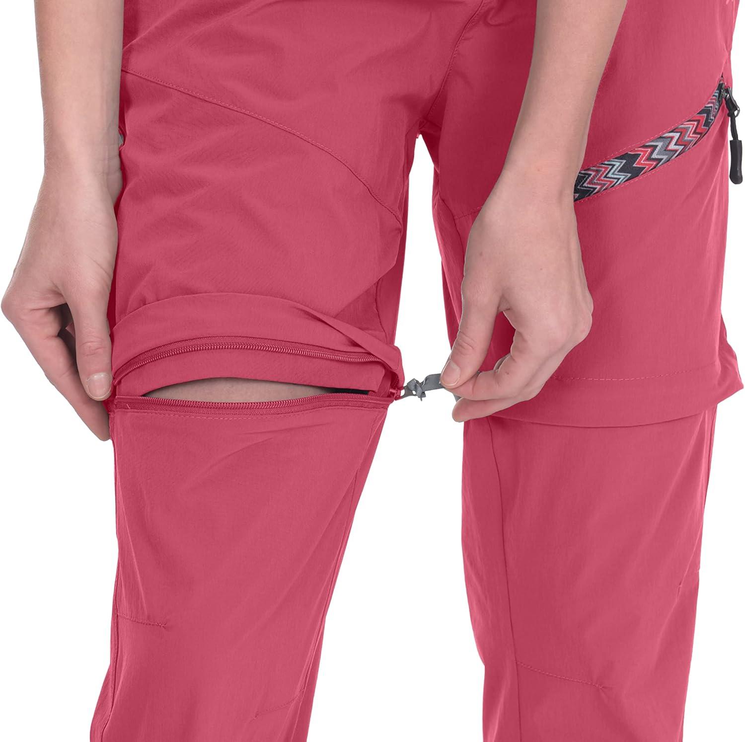 imageLittle Donkey Andy Womens Hiking Zip Off Capri Pants Lightweight Quick Dry UPF 50 Convertible Shorts with 4 PocketsCapris Rounge Red