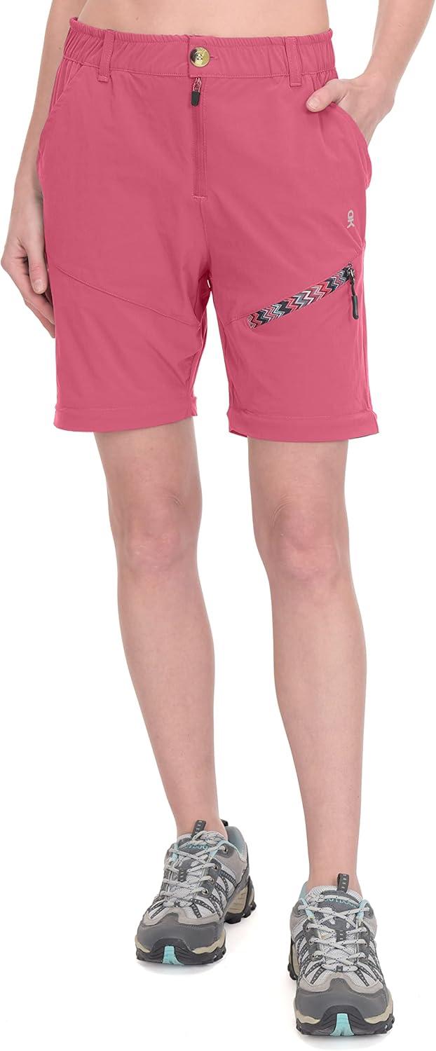imageLittle Donkey Andy Womens Hiking Zip Off Capri Pants Lightweight Quick Dry UPF 50 Convertible Shorts with 4 PocketsCapris Rounge Red