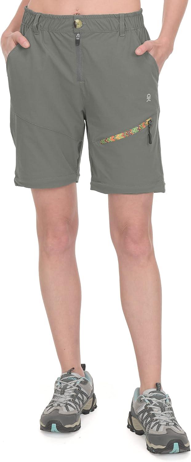 imageLittle Donkey Andy Womens Hiking Zip Off Capri Pants Lightweight Quick Dry UPF 50 Convertible Shorts with 4 PocketsCapris Silver Sage