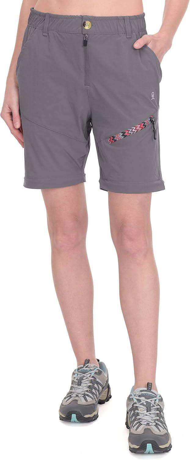 imageLittle Donkey Andy Womens Hiking Zip Off Capri Pants Lightweight Quick Dry UPF 50 Convertible Shorts with 4 PocketsCapris Steel Gray