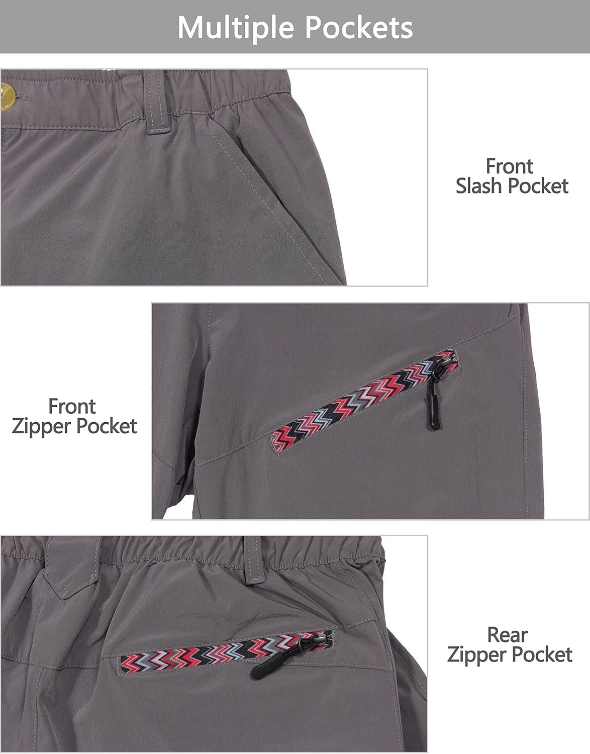 imageLittle Donkey Andy Womens Hiking Zip Off Capri Pants Lightweight Quick Dry UPF 50 Convertible Shorts with 4 PocketsCapris Steel Gray