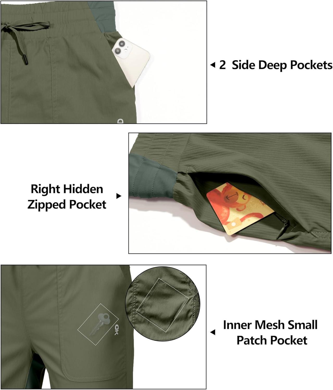 imageLittle Donkey Andy Womens Lightweight Capri Pants Stretch Quick Dry Golf Pants Elastic Waist with Drawstring for HikingMayfly