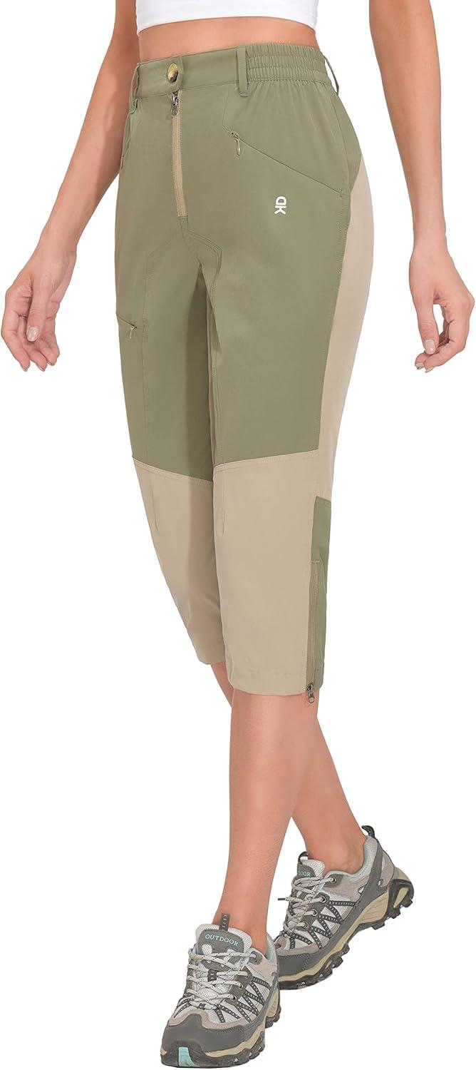 imageLittle Donkey Andy Womens Quick Dry Capri 34 Hiking Lightweight Stretch WaterResistant Pants Golf CasualGreenbrier