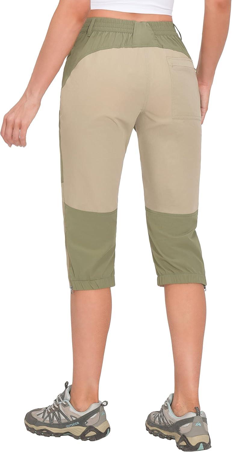 imageLittle Donkey Andy Womens Quick Dry Capri 34 Hiking Lightweight Stretch WaterResistant Pants Golf CasualGreenbrier