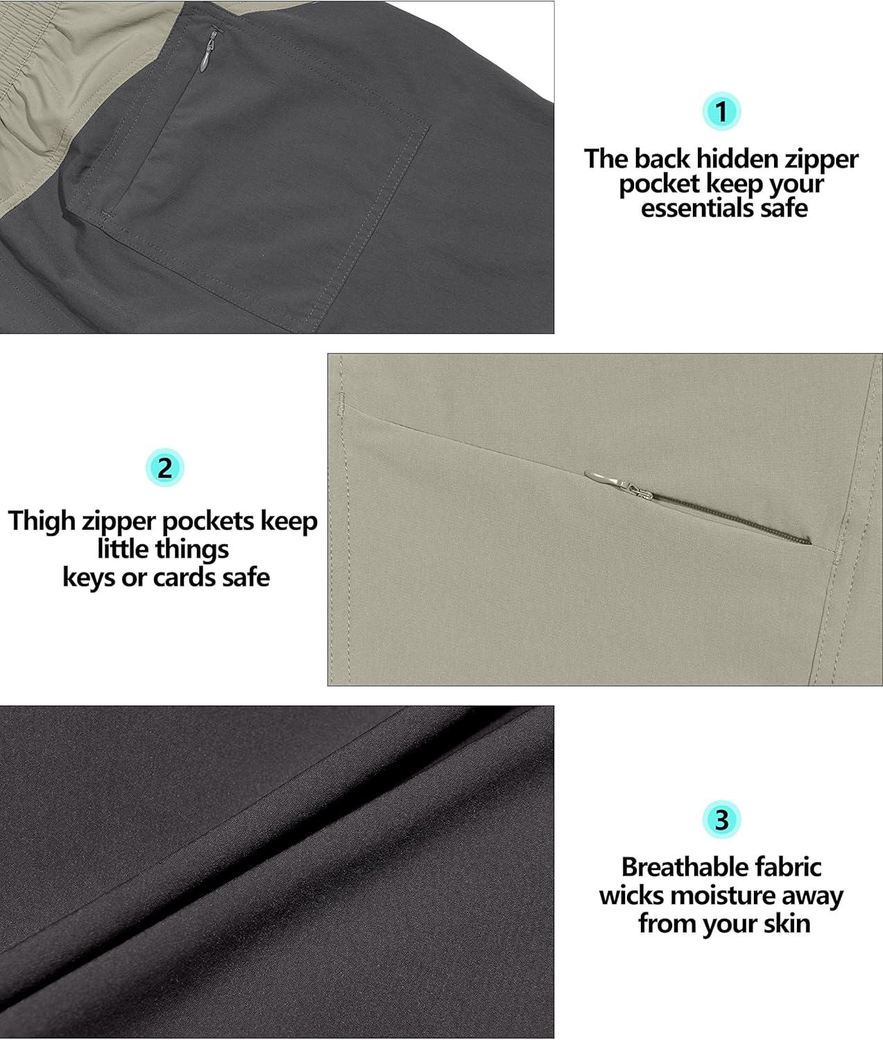 imageLittle Donkey Andy Womens Quick Dry Capri 34 Hiking Lightweight Stretch WaterResistant Pants Golf CasualLight Khaki