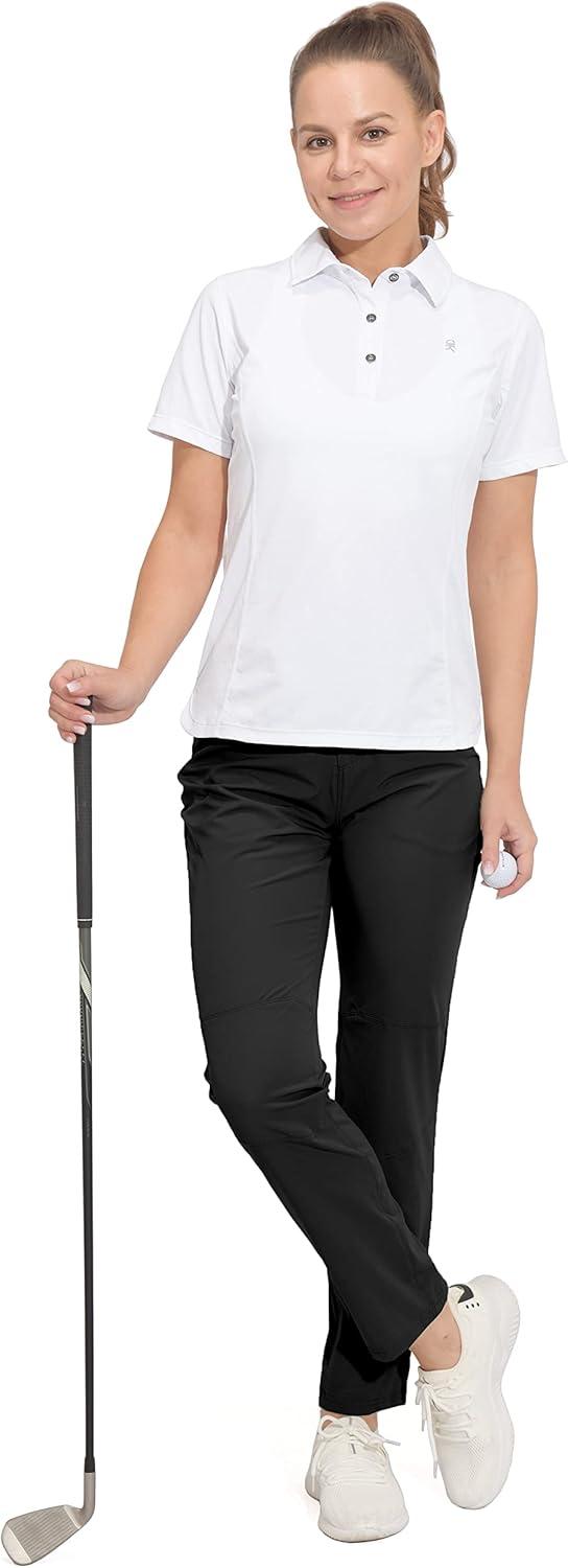 imageLittle Donkey Andy Womens Quick Dry Lightweight Stretchy Hiking Golf Pants UPF 50 Drawstring Pocket Anytime Pants Black S