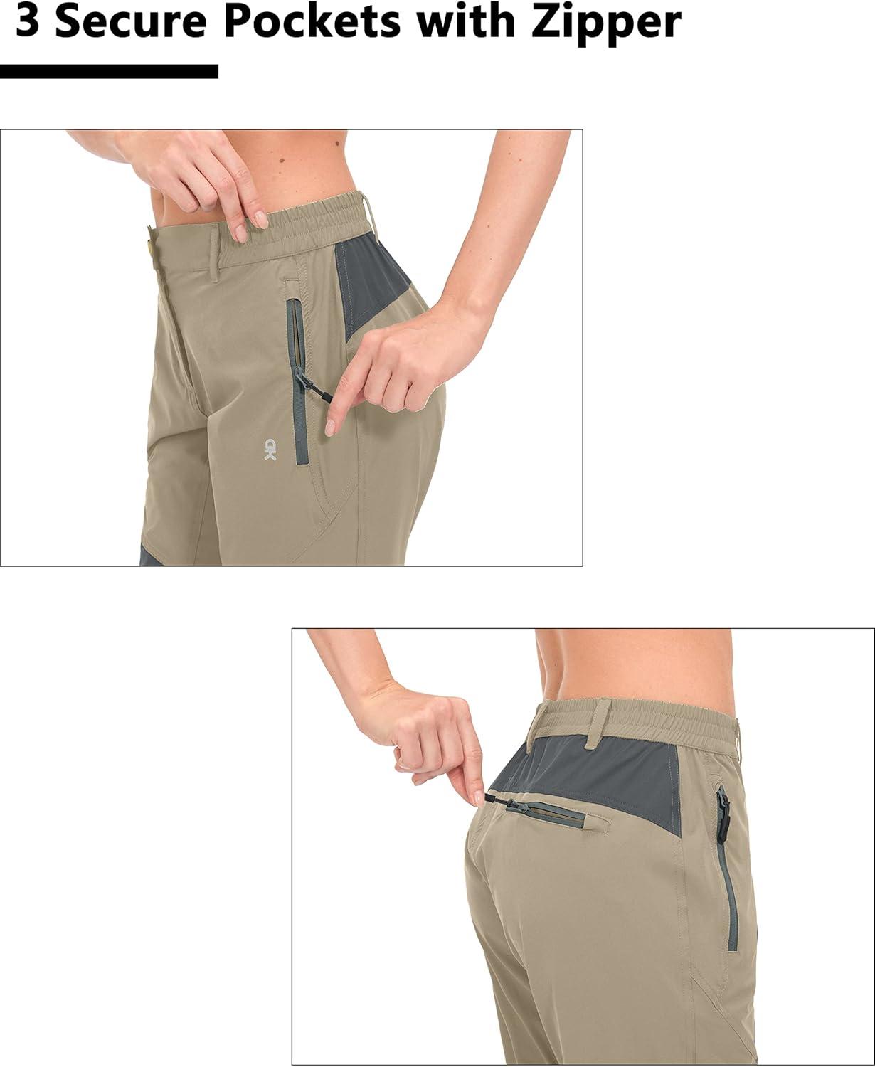 imageLittle Donkey Andy Womens Quick Dry Water Repellent 34 Pants Capri Shorts Lightweight UPF 50 Cool Hiking Travel4 Khaki