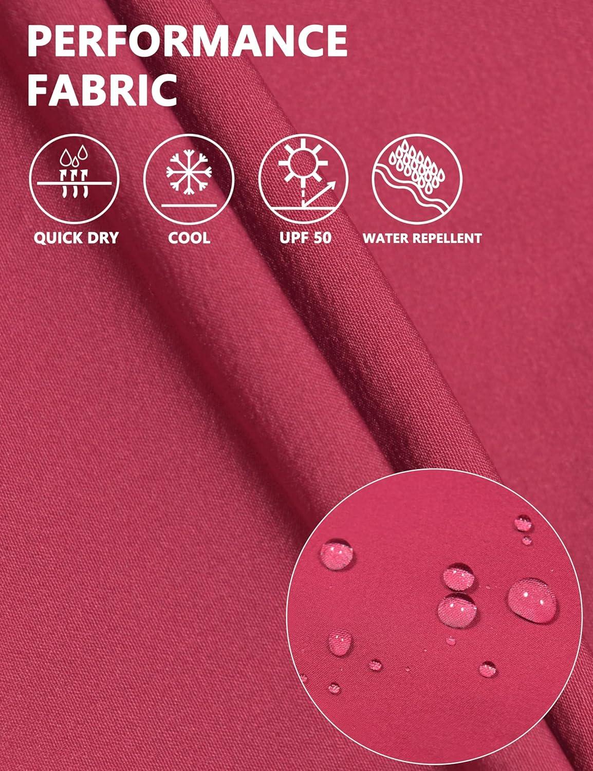 imageLittle Donkey Andy Womens Quick Dry Water Repellent Outdoor Pants Lightweight UPF 50 Cool Hiking TravelWine Red